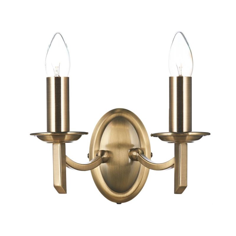 Ambassador Double Wall Bracket Antique Brass