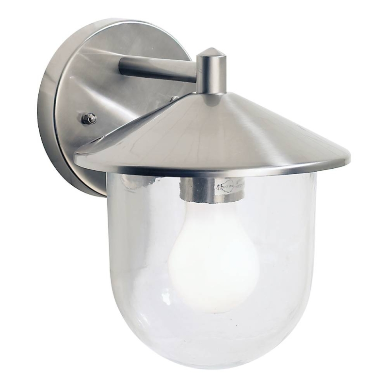 Poole Outdoor Wall Light Stainless Steel Glass IP44