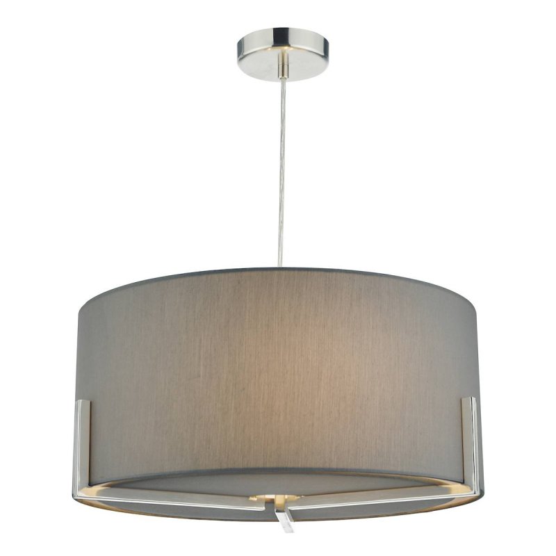 Satino 3 Light Pendant Grey Satin Chrome