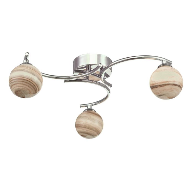 Atiya Light Semi Flush Polished Chrome With Planet Style Glass 