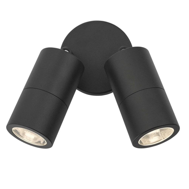 Dar Ortega 2lt Wall Light Black