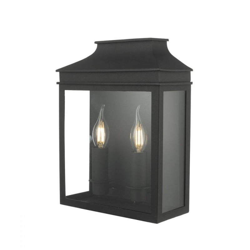 Dar Vapour 2lt Wall Light Black