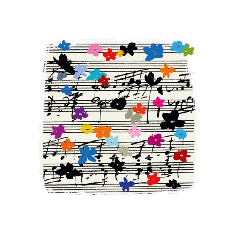 Musical Flowers Greeting Card