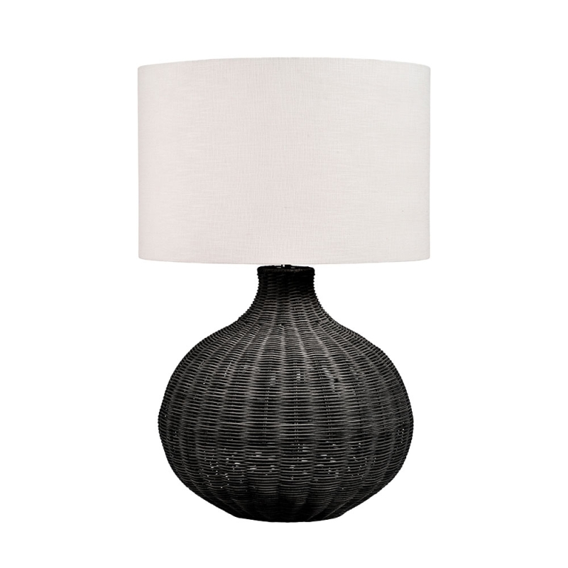 Allona Black Rattan Table Lamp  with Shade