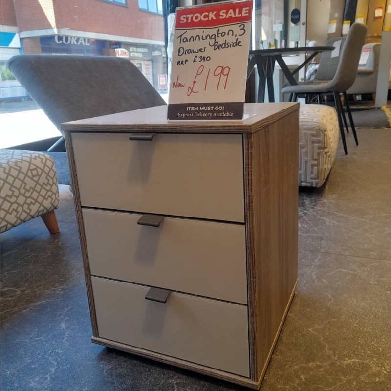 Tannington 3 drawer bedside cabinet (Haverhill)