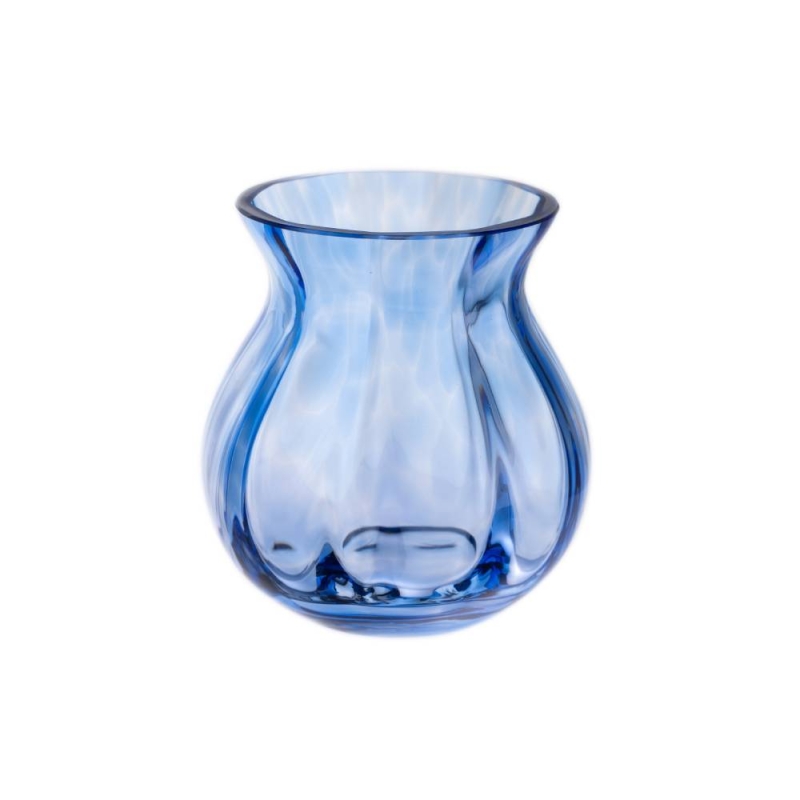 Dartington Artisan Round Iron Blue Vase 