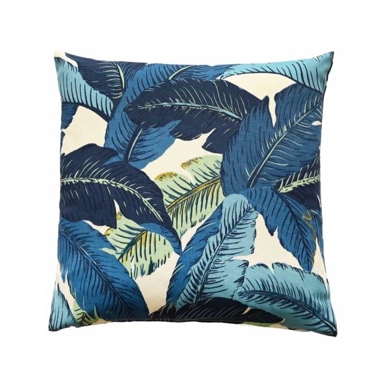 Inez 50cm Outdoor Cushion Blue Leaves