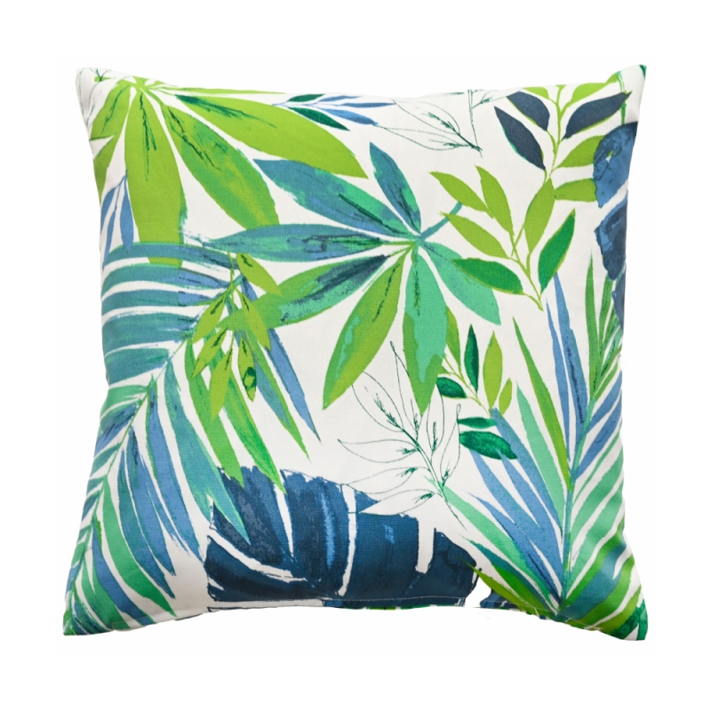 Nola 50cm Outdoor Cushion Green/Blue Leaves