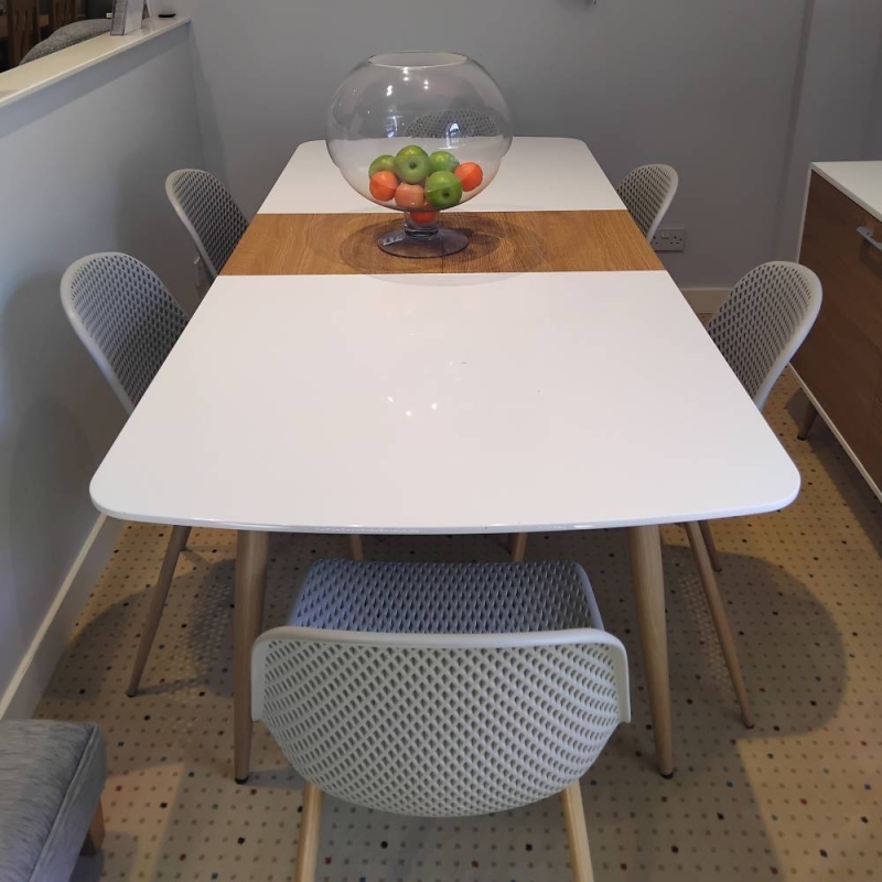 Positano extending dining table 160 - 200cm including 6 dining chairs (Haverhill)