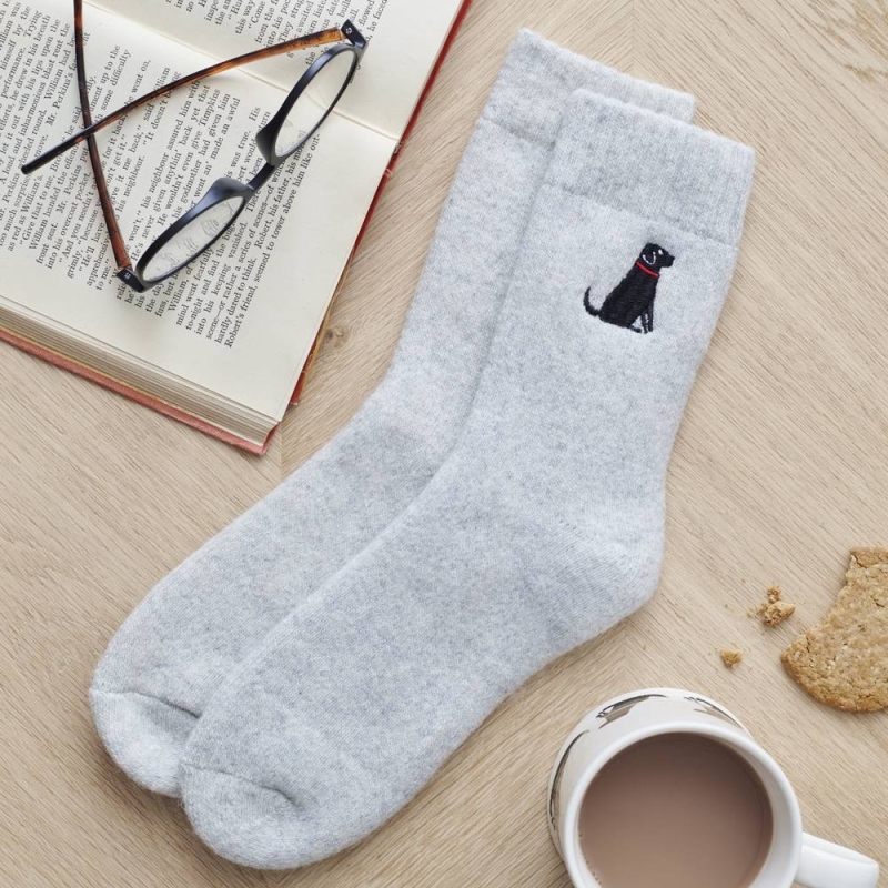 Dog Walker Socks Black Labrador
