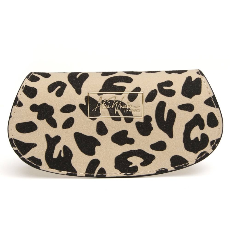 Alice Wheeler London Light Leopard Print Glasses Case