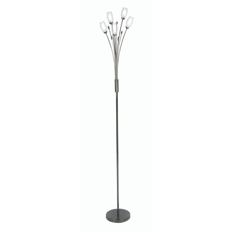 Pandora Mirror Black Floor Lamp 