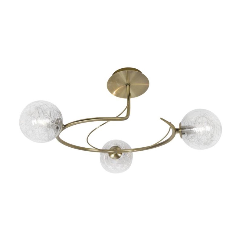 Tabia Antique Brass 3 lt Semi Flush