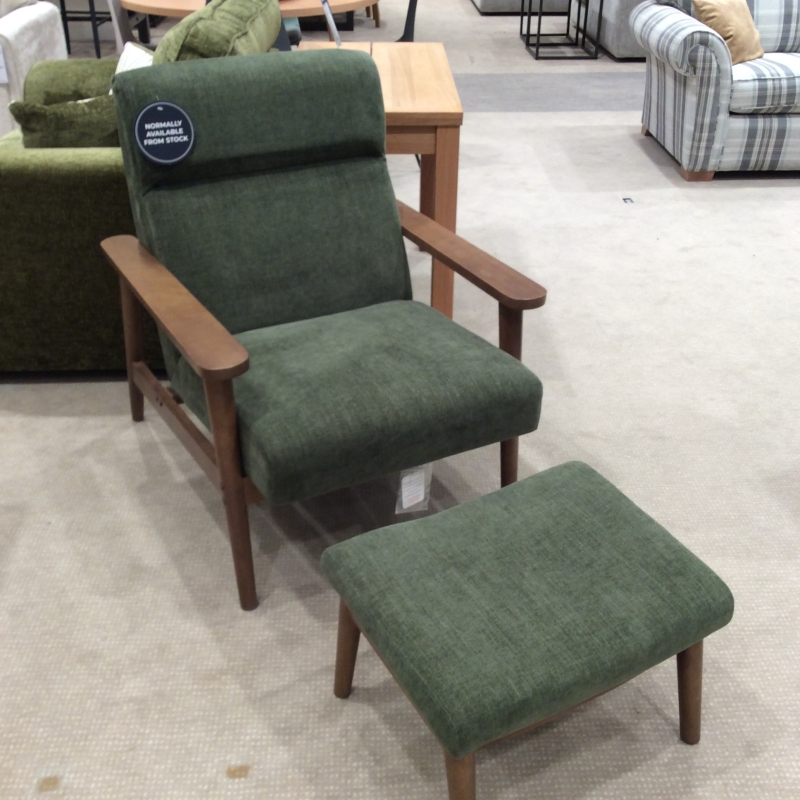 Ivan Accent Chair Stool In Olive (Bury St Edmunds)