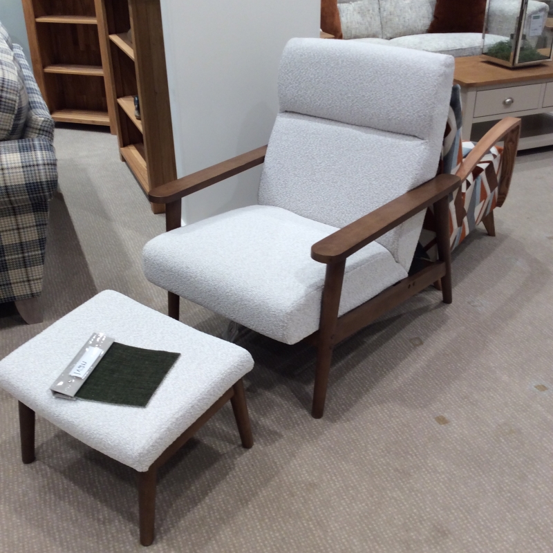 Ivan Accent Chair Stool In White (Bury St Edmunds)