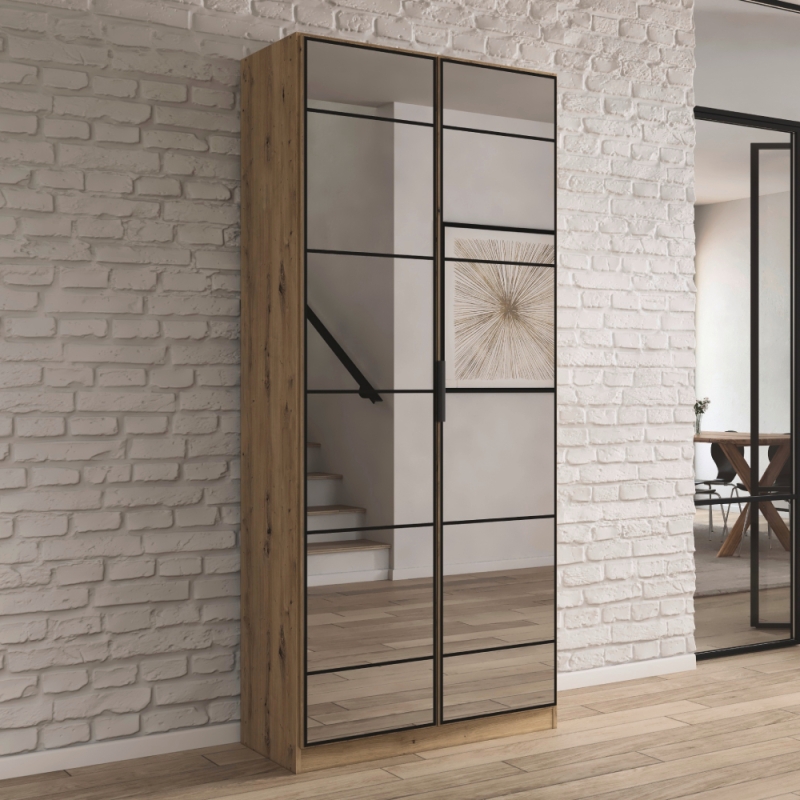 Ashfield 2 Door Mirrored Oak Lifestyle