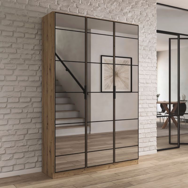 Ashfield 3 Door Mirrored Oak Lifestyle