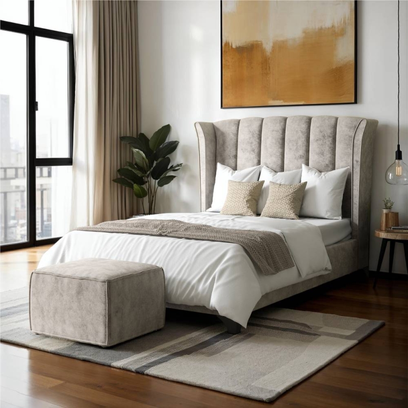 Andorra Manual Ottoman Marble Silver