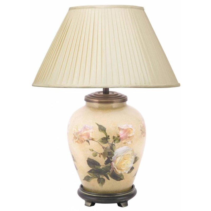 Jenny Worrall Classic Rose Small Base With 30cm Silk Shade In Almond 