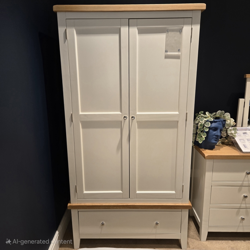 Elveden White 2 Door Wardrobe (Ipswich)