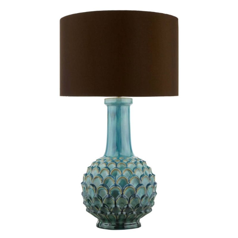 Edlyn blue ceramic table lamp