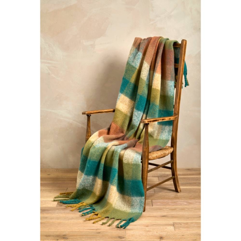 Walton & Co Faux Mohair Check Throw Multi 