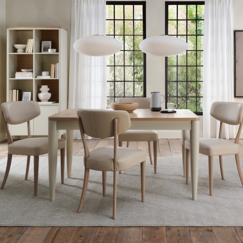 Lisbon Extending Dining Table 140-180cm & 4 Lisbon Chairs Grey Leather