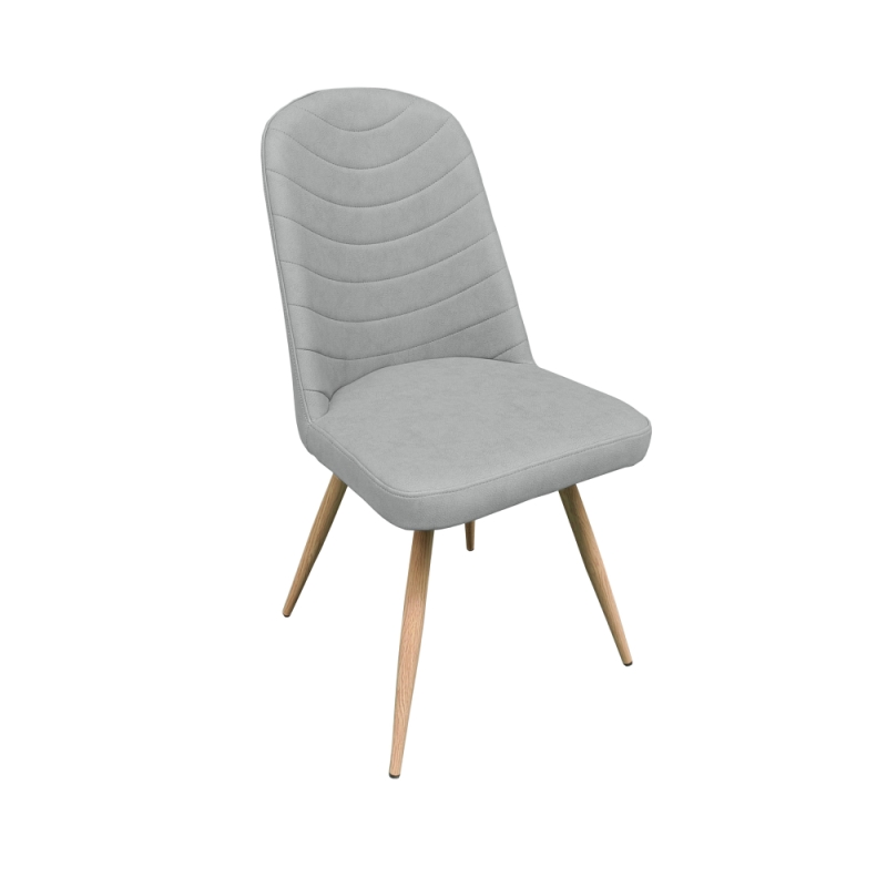 Positano Curver Dining Chair Light Grey PU