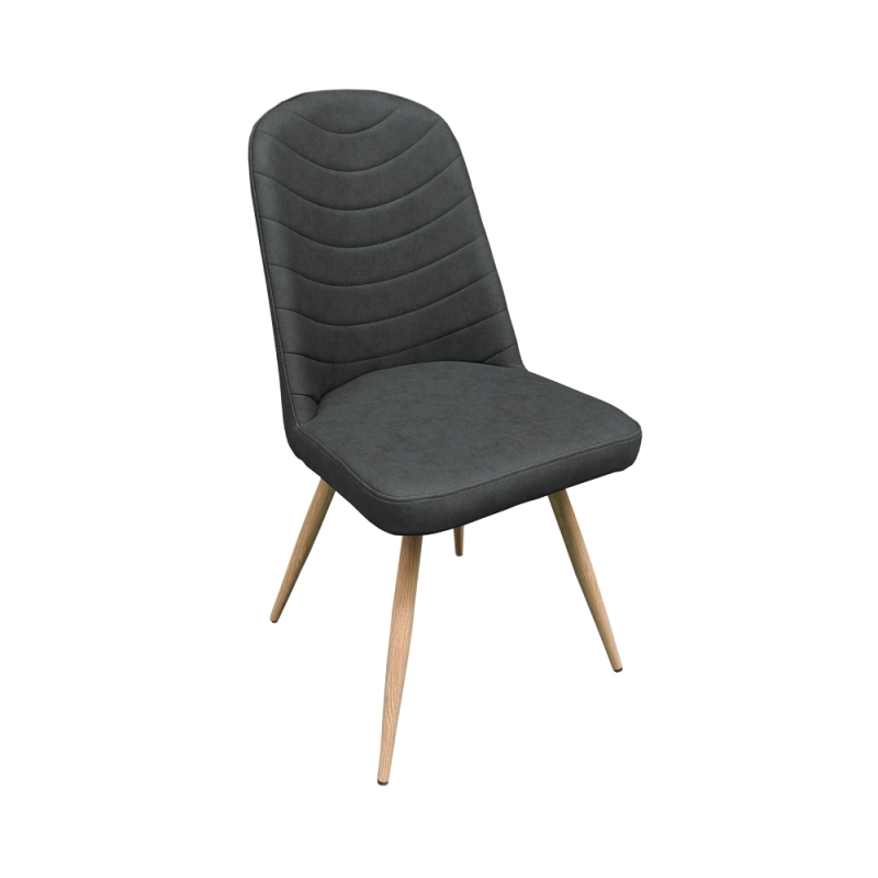Positano Curver Dining Chair Dark Grey PU