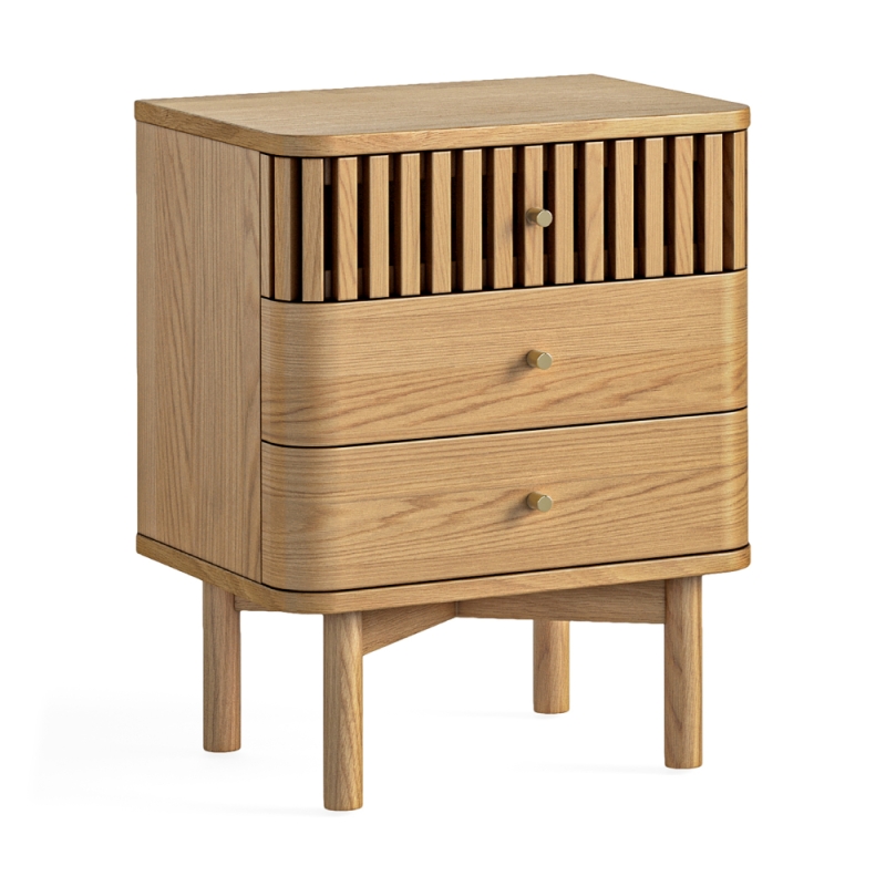 Savannah 3 Drawer Bedside Natural