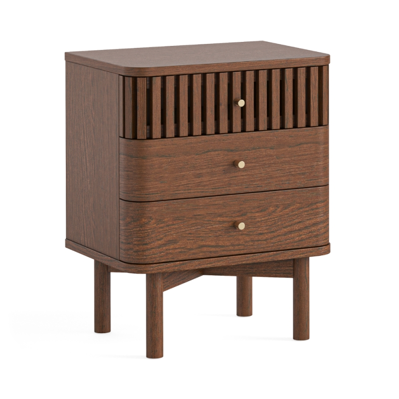 Savannah 3 Drawer Bedside Brown
