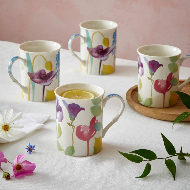 Water Garden Set Of 4 Mugs