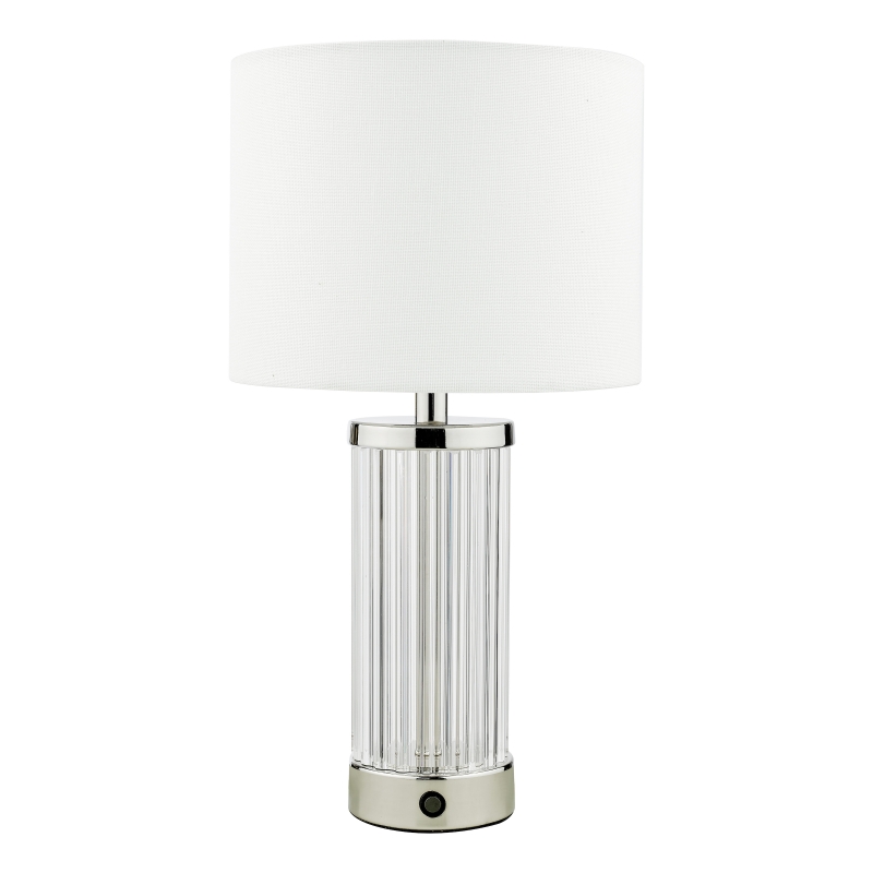 Enrico Battery LED Table Lamp Polished Nickel