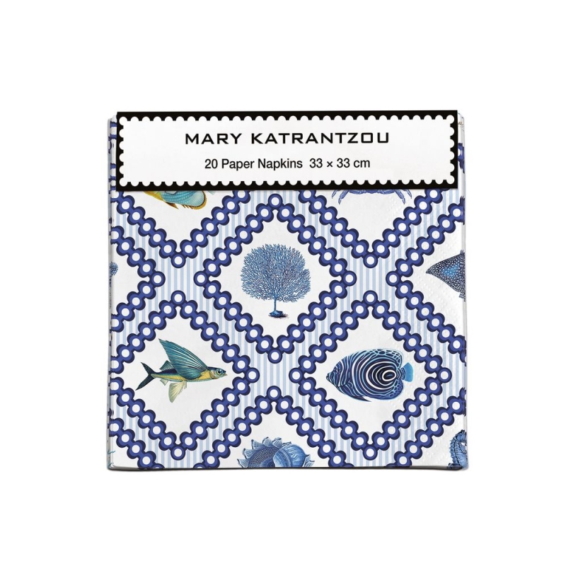 Sea Grid Paper Napkins
