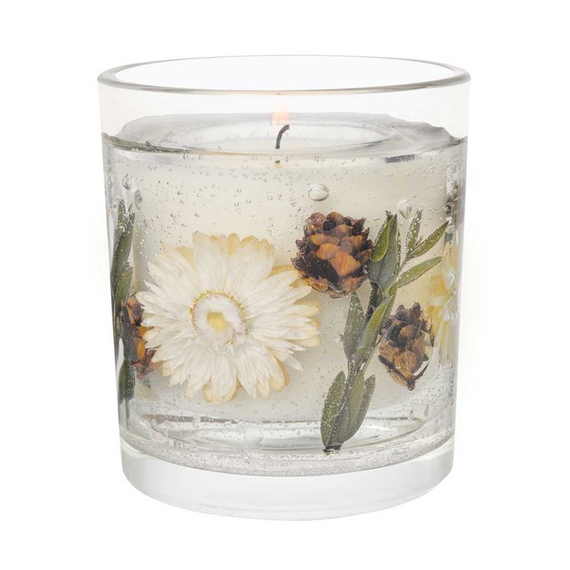 stoneglow amber woods & blossom natural wax gel candle