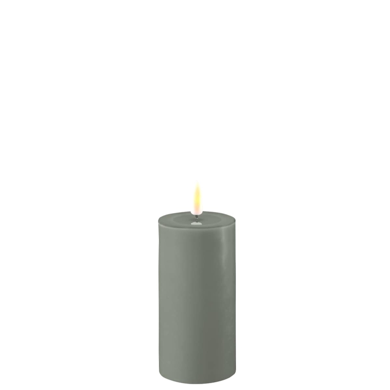 SALVIE GREEN LED CANDLE 5X10CM