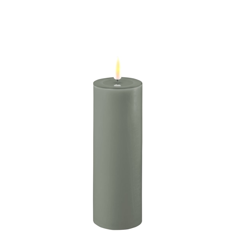  SALVIE GREEN LED CANDLE 5X15CM