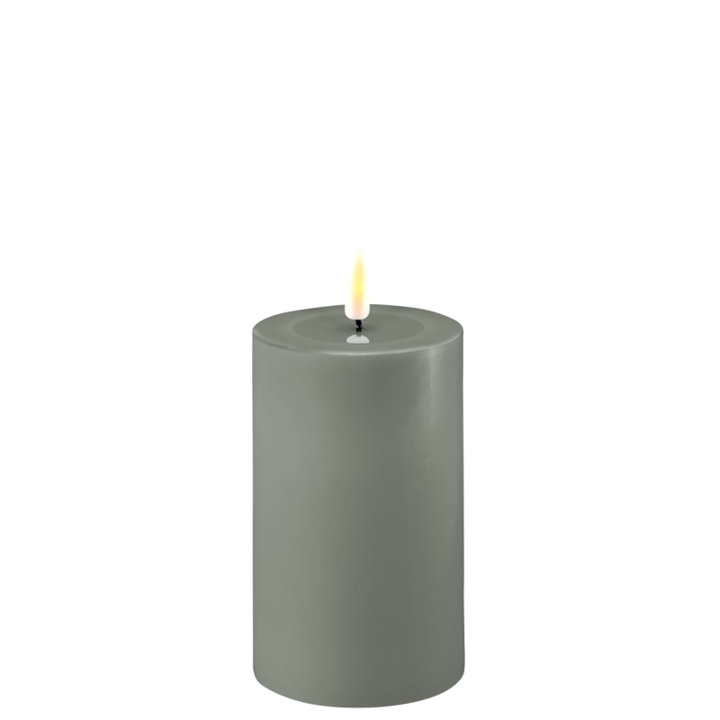 SALVIE GREEN LED CANDLE 7.5X12.5CM