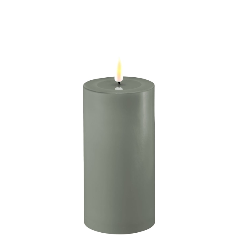 SALVIE GREEN LED CANDLE 7.5X15CM