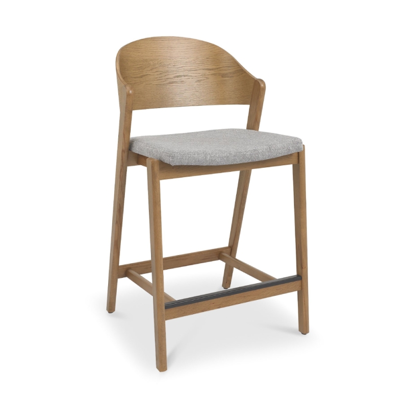 Vigo Bar Stool Rustic Grey Fabric