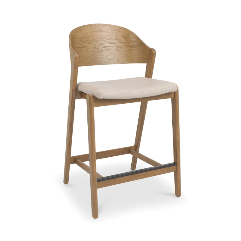 Vigo Bar Stool Rustic Ivory Leather
