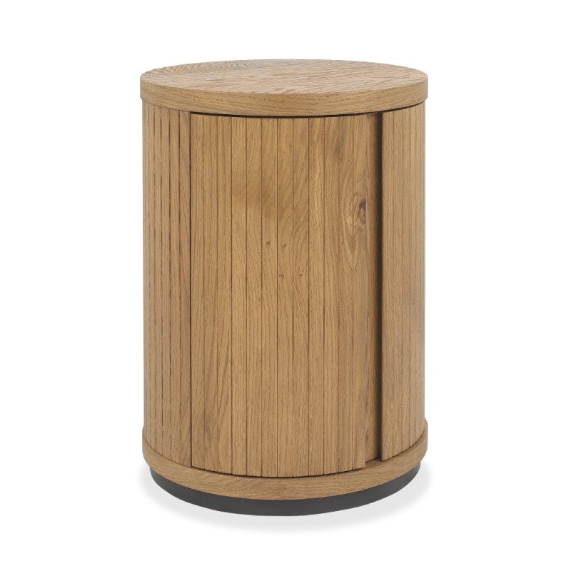 Vigo Round Lamp Table Rustic