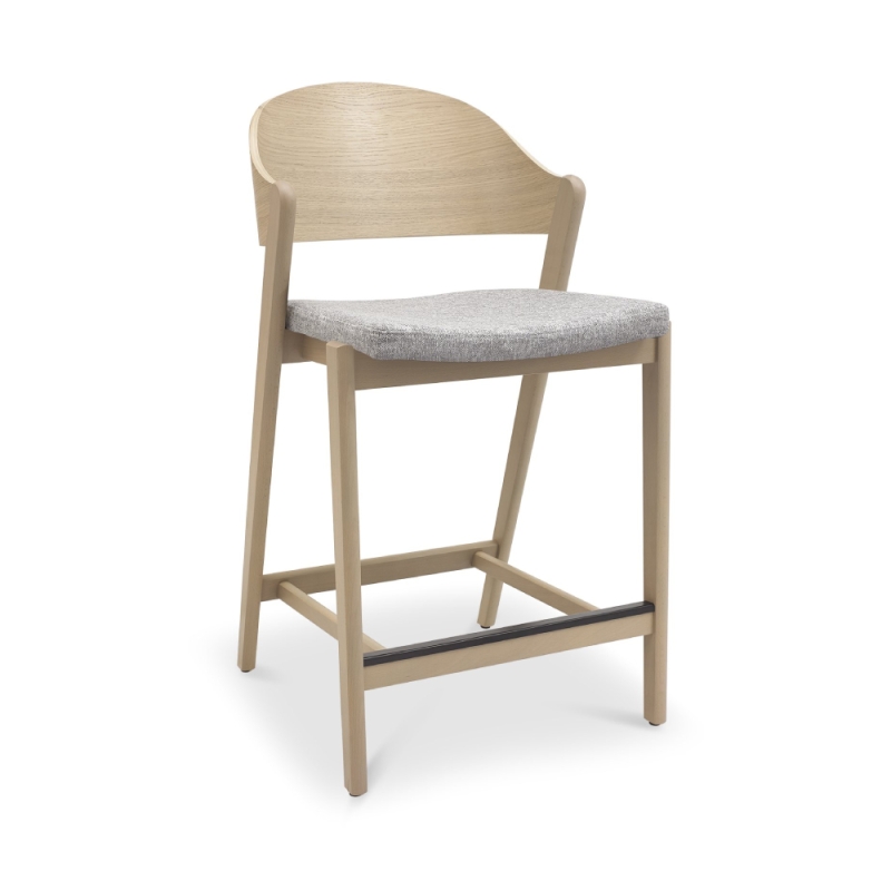 Vigo Bar Stool Scandi Grey Fabric
