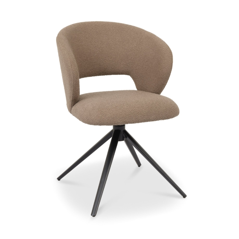 Stella Swivel Dining Chair Mocha Beige