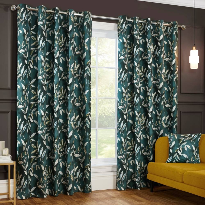 Madrid Eyelet Headed Curtains Lined Bottle