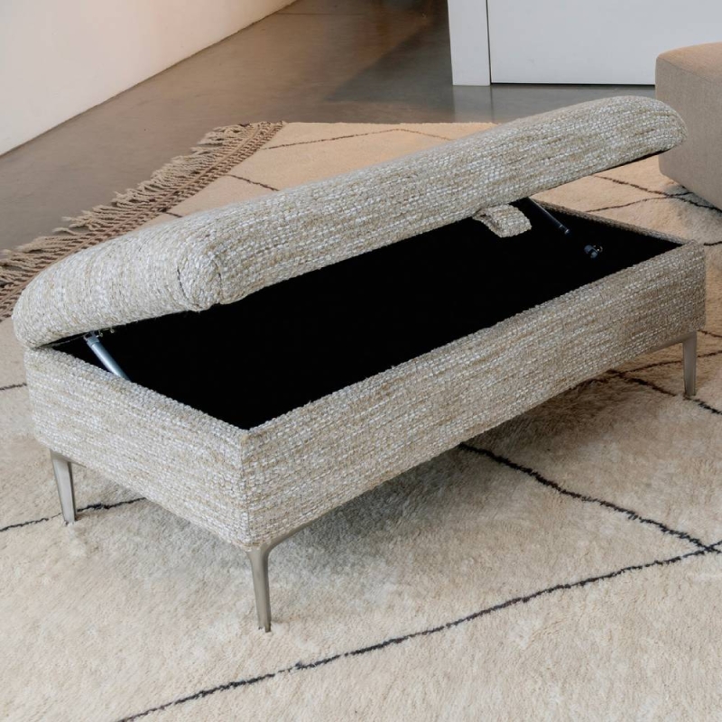 Izzy Fabric Legged Ottoman