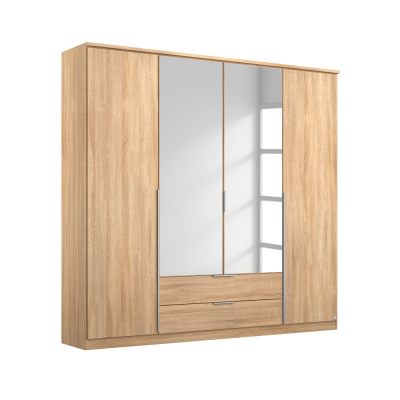 Trento 03R9 4 Door 2 Mirror 2 Drawer Wardrobe W181cm SO