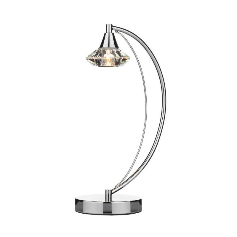 Luther Table Lamp Polished Chrome Crystal