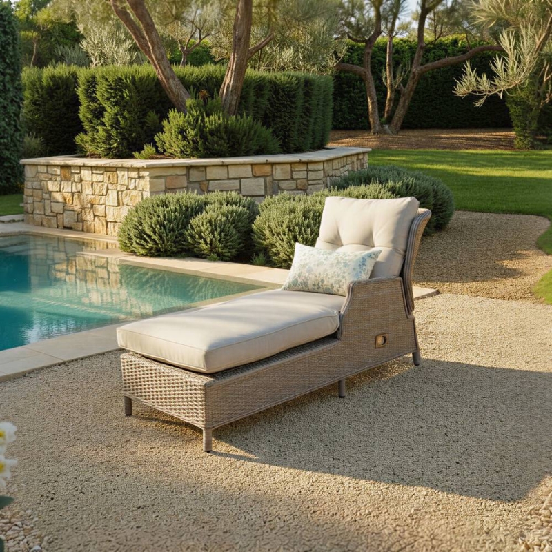 Valencia RHF Arm Lounger With Seat and Back Cushion