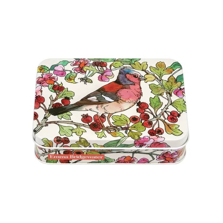 EB BIRDS IN THE HEDGEROW SML RECT TIN
